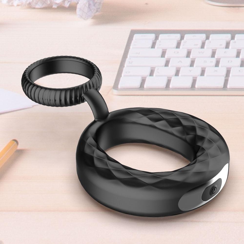 Vibrating Pe-nis Ring Silicone Co-ck Ring Delay Ejaculation E-rection Lo-ck Ring Long Lasting Sex Toys