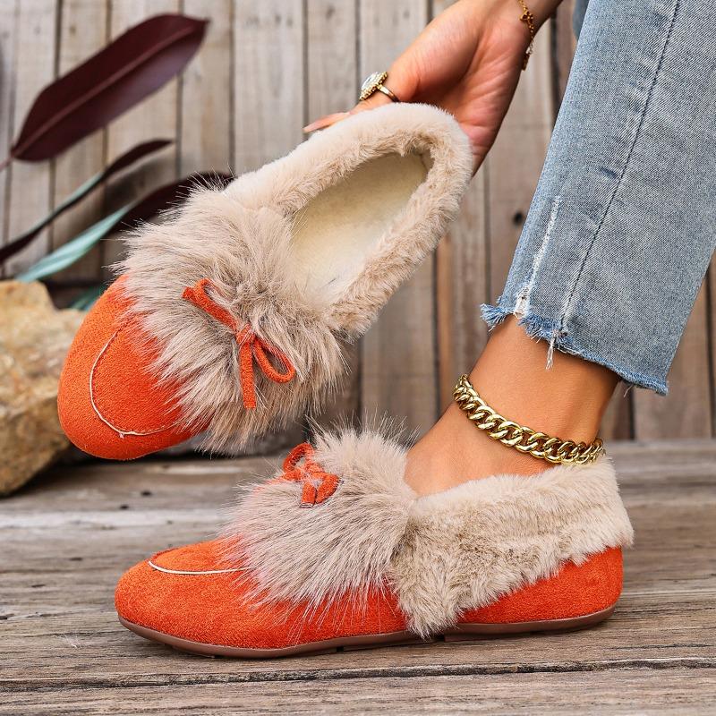 Neue Damen-Fleece-Schuhe in Übergröße mit niedrigem Schaft, Baumwollschuhe für einen Fuß