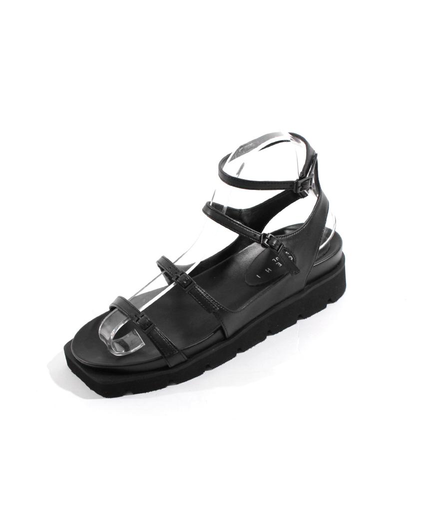 Shoehi Rindsleder Netty Riemen Plateau-Sandalen S2503 (2 Farben)