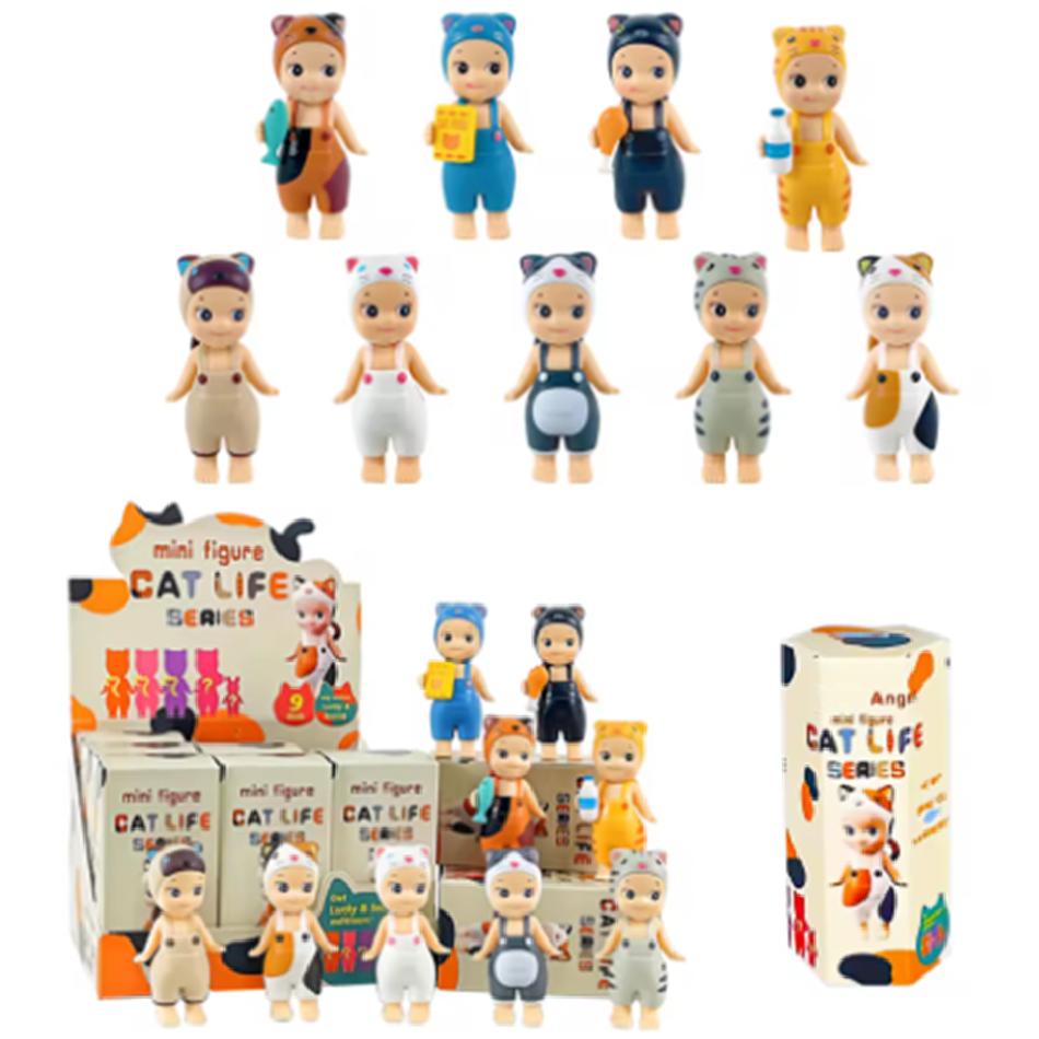 New Hipper Angel Cat Life Series Blind Box Computer Mobile Phone Decoration Ornaments Kawaii Mini Figure Anime Model