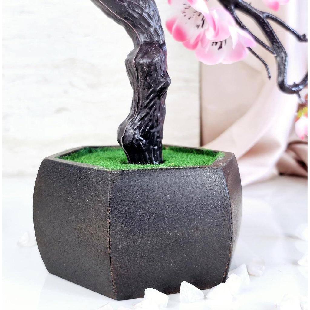 Artificial Cherry Blossom Bonsai Flower with Wooden Pot for Home Decor, Living Room, Center Table, Indoor & Outdoor Decoration,Wedding Decor