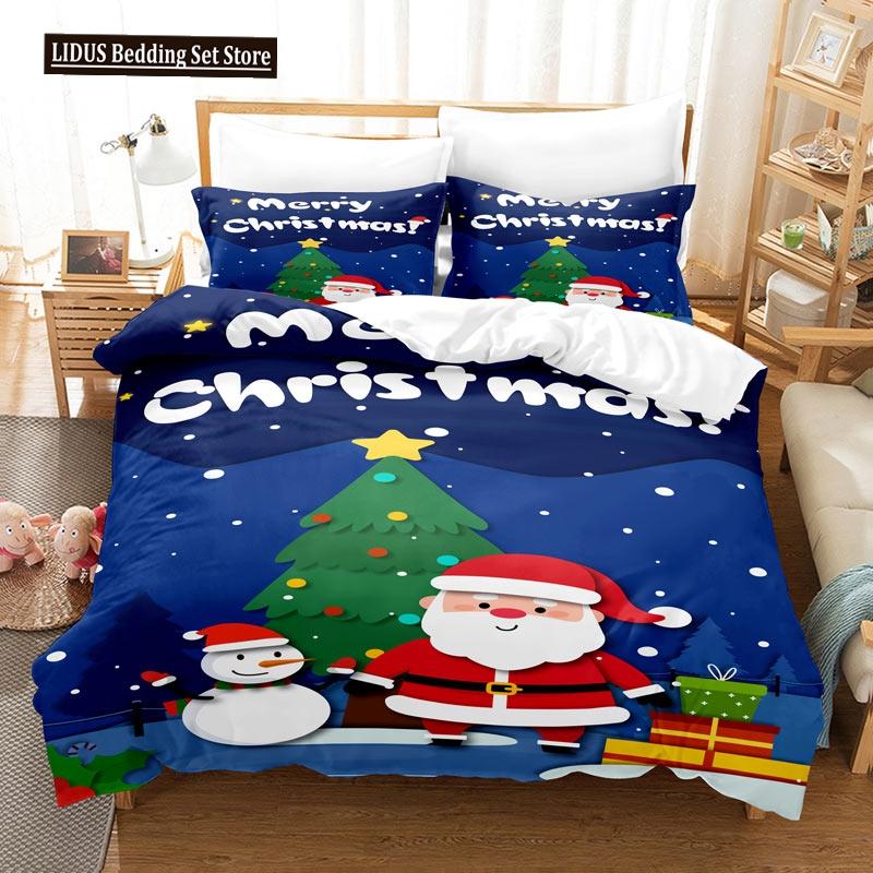 Christmas Duvet Cover Set Candle Pine Cones Gift Festival Celebrated Merry Christmas King Queen For Teens Polyester Bedding Set
