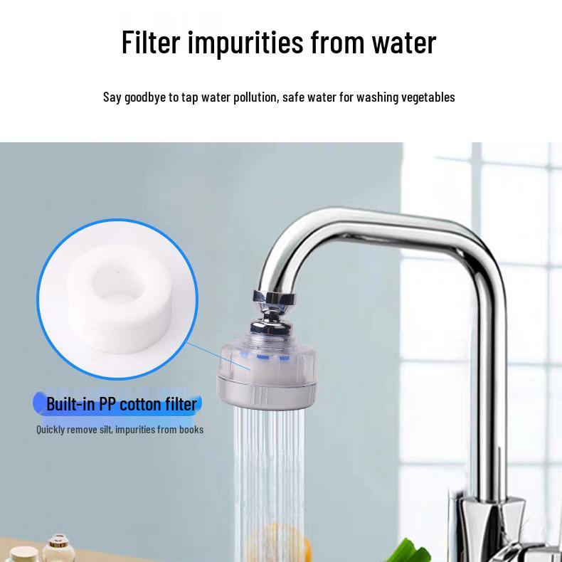 Kitchen Faucet Water-Saving Splash-Proof Filter Extender with PP Cotton Core