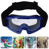 Children Protection Goggles Motorcycle Outdoor Cycling Windproof Anti‑Impact Skiing Glasses(Blue )