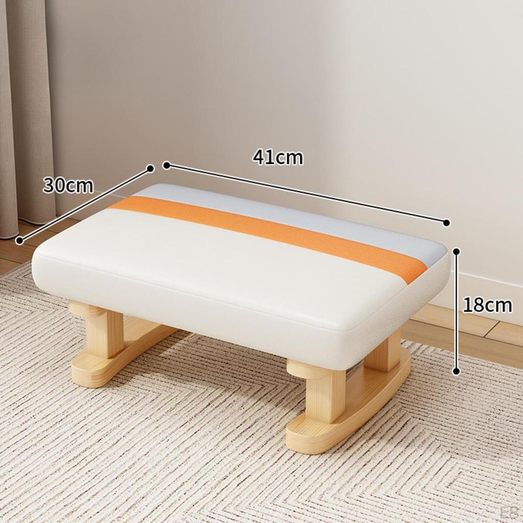 Foot Rest with Wooden Legs Padded Footstool Bench Rectangle Short Step Stool Small Low Ottoman for