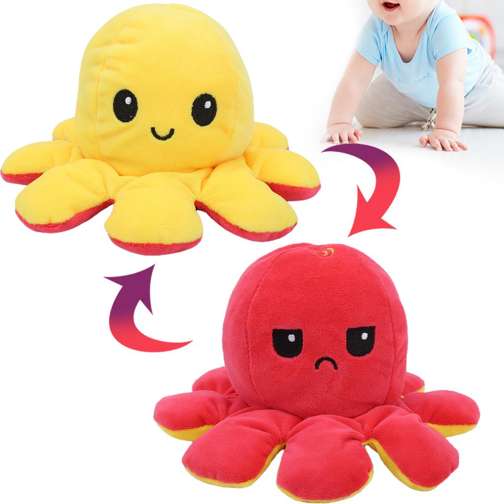 Octopus Plush Doll Reversible Stuffed Double Sided Flip Animal Multicolor Baby Toys