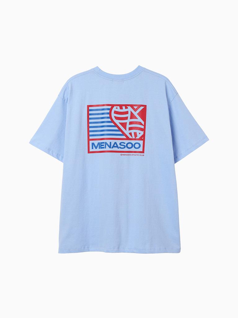 Minasu Small Hearttrack Over Fit Tee_Skyblue