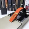 Men's Genuine Leather T-Shaped Double-Sided Belt with Letter Buckle