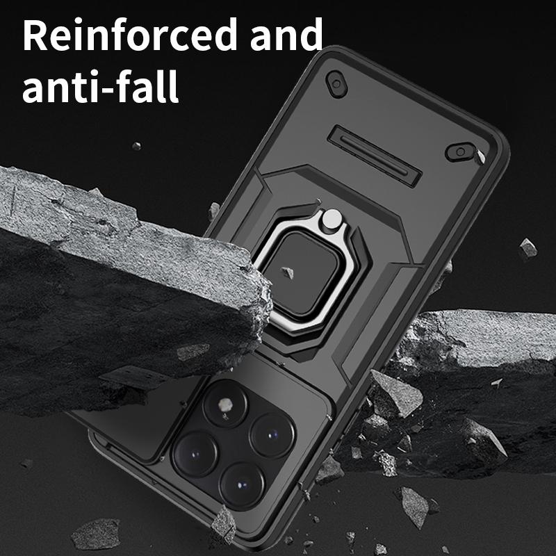 Slide Camera Funda for POCO X6 Pro 5G Redmi Note 13 Pro 5G Case Armor Metal Ring Stand Protection Cover for POCO X6 5G  Capa