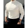 Men's Versatile Warm Knit Sweater - Autumn/Winter, Slim Fit, Half-High Collar, Korean Style