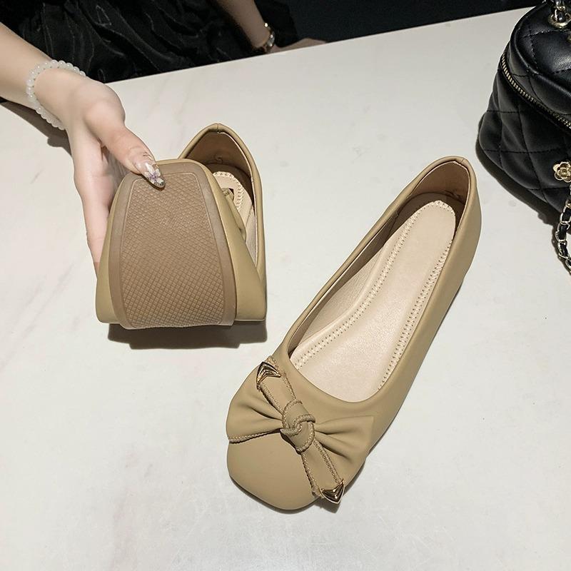 Zhike Flat-soled Single Shoes for Women's 2025 New Third-trimester Shoes, One Pedal with a Skirt, Suitable for Ladyshoes with Fat and Wide Feet