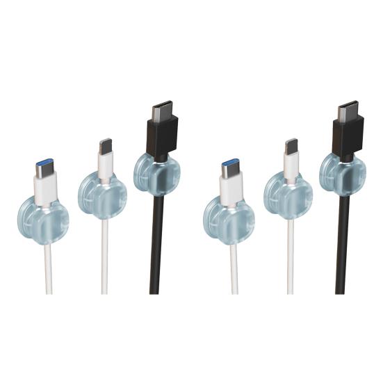 Magnetisk Kabelholder Selvklebende Kabelorganisator Enkel Installasjon Kabelklemme med Fjær for Skrivebord Hjemmekontor Bil