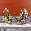 2026 Brass Dragon Boat Feng Shui Wealth Luck Mini Ornament for Office Desktop Living Room Home Decor Smooth Sailing Design
