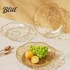Fruit And Snack with Gold Plastic Bowl Serving Holder Clear Modern Bowl Rim Multi-use Decorative Storage for Counter Home