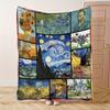 Vincent Van Gogh Art Collage Blanket Soft Flannel Throw Blanket For Bedroom Living Room Perfect Gift For Napping Home Decor