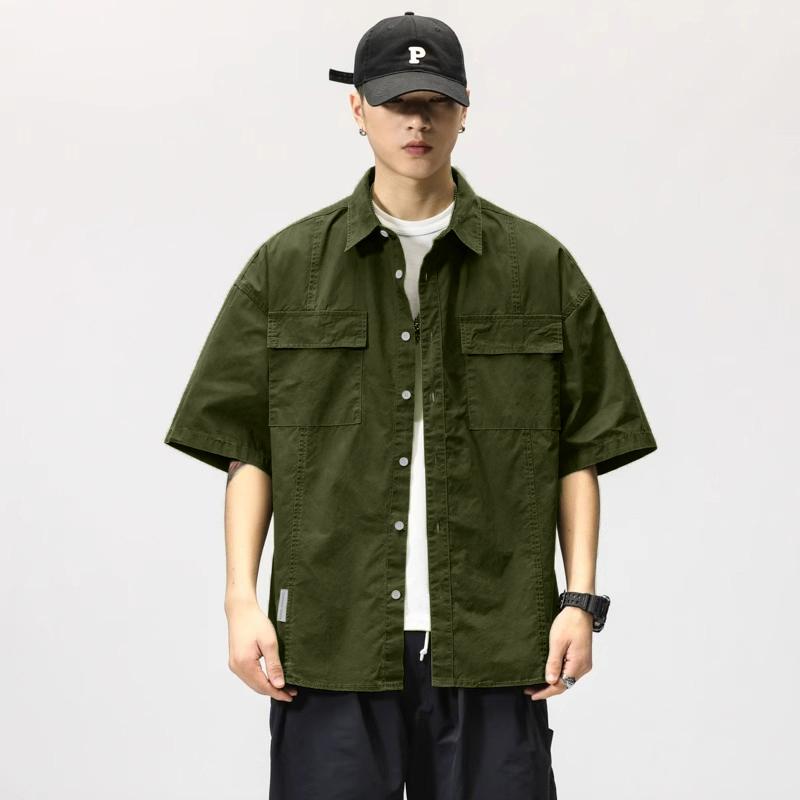Workwear Short-Sleeved Shirt Men's Short-Sleeved Slim Jacket Summer Men's Casual Jacket Men's Student Shirt
