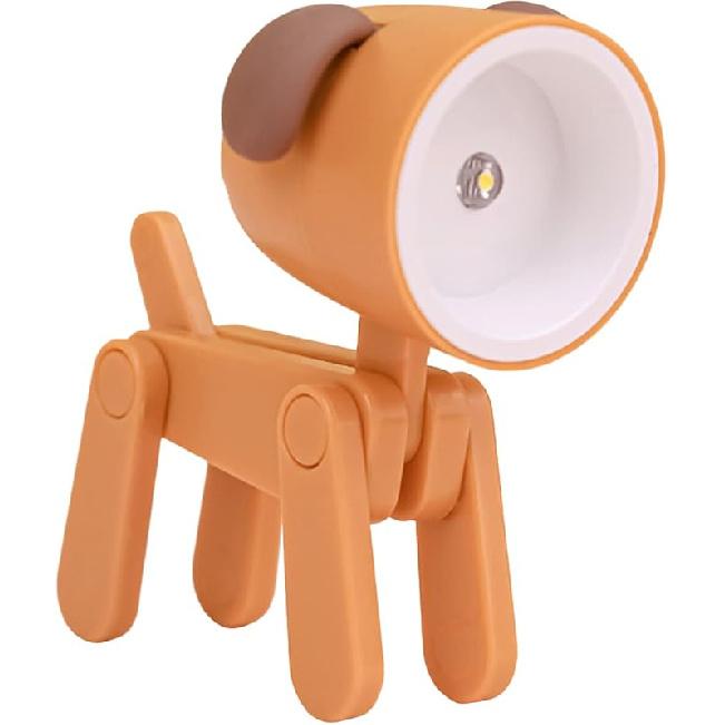 

6 шт. Мини светодиодная настольная лампа Милый маленький держатель для телефона Креативный ночник в форме собаки/оленя Портативная маленькая настольная лампа Регулируемая настольная лампа для чтения Dog оранжевый