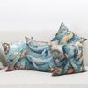 4Pcs Vintage Nautical Ocean Animal Pillow Covers Turtle Whale Seahorse Octopus Pattern Polyester Linen Pillowcase For Home Decor