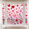 9 Sheets Watercolor Love Heart Print Window Decal Romantics Valentines Day Decors for Glass Door Window Sticker Clings