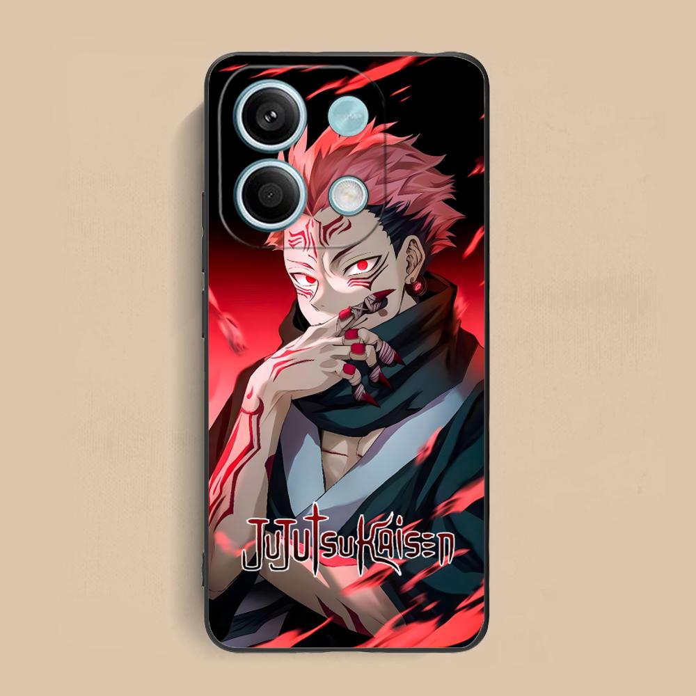 Jujutsu Kaisen Sukuna Handyhülle für Xiaomi Redmi Note 14 13 12 11 S Pro Plus 4G 5G Farbdruck Hülle Hübsch Luxuriös