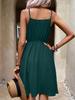 2026 V-neck Faux Button Spaghetti Strap Dress - Women's European & American Style with Lace Detailing, Comfortable & Casual
