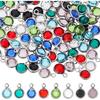 112pcs Crystal Birthstone Pendants 8 Colors Round Glass Rhinestone Charms Stainless Steel Crystal Charms with Jump Rings for Jewelry Necklace