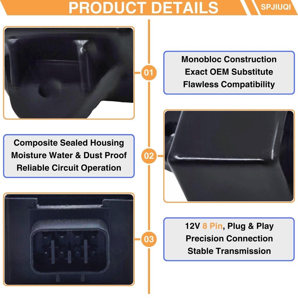 12V 8-Pin Electrical Relay Assembly 60E-81950-00-00 Ignite System Unit CDI Compatible with 2002-2015 Yamaha Outboard Motor Jet Boat WaveRunner FX140