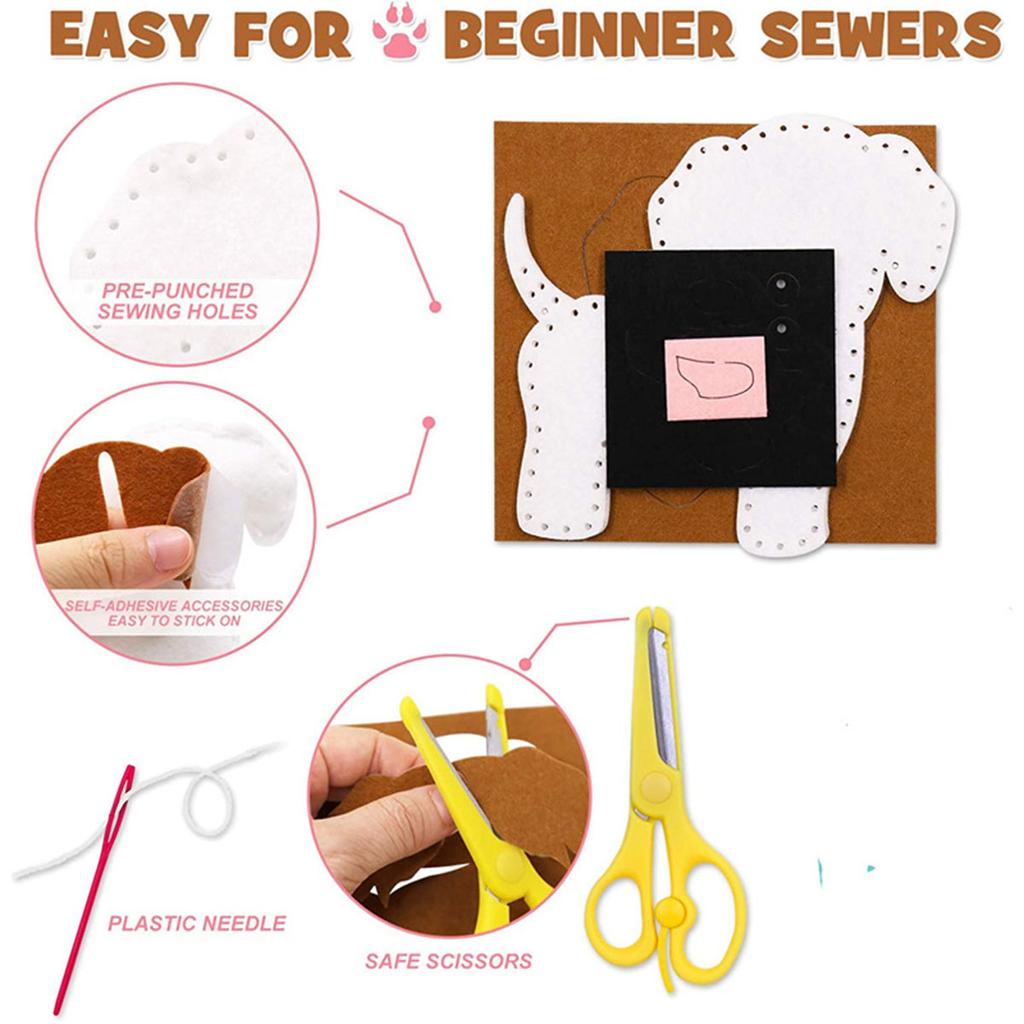 Kinder Nähset Feinmotorik DIY Spaß Filztiere Handgemachtes Nähset Kinder Lernspielzeug Geburtstag Weihnachtsgeschenke