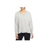 Yoga Solid V-Neck Long Sleeve Pullover Women Tops Gray CU5491-050