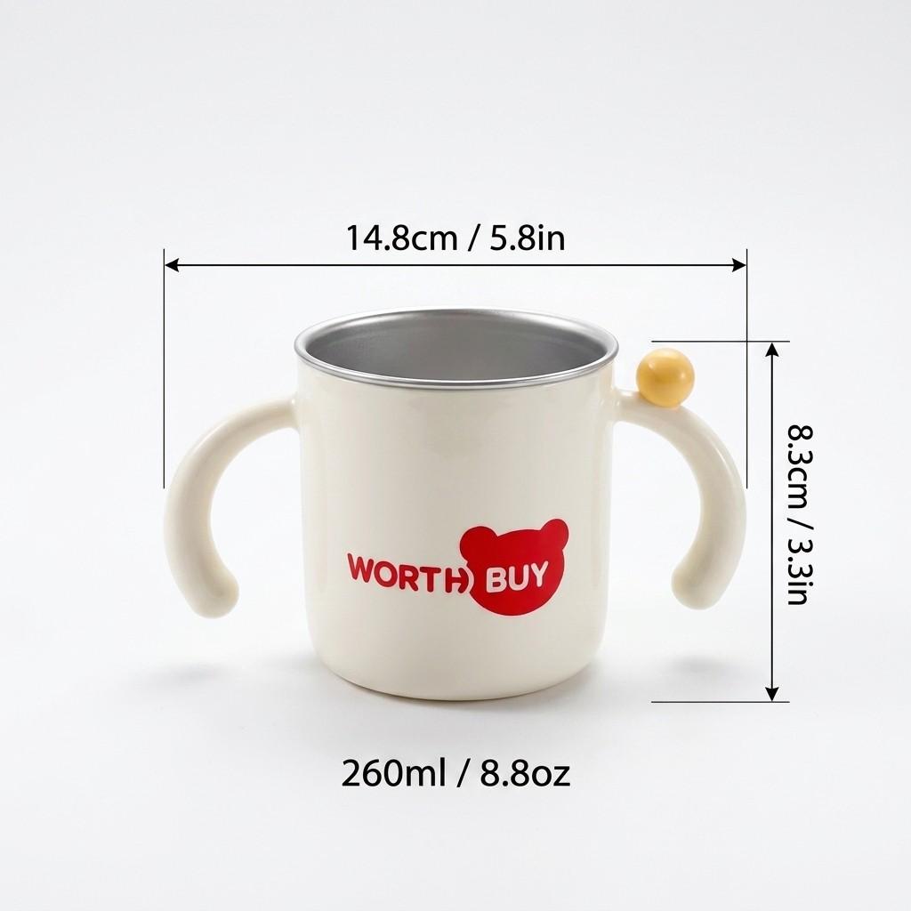 Cute Kawaii 316 Stainless Steel Coffee Mug with Handle Anti-scald Portable Travel Cup Detachable Tumbler Drinkware for Kids