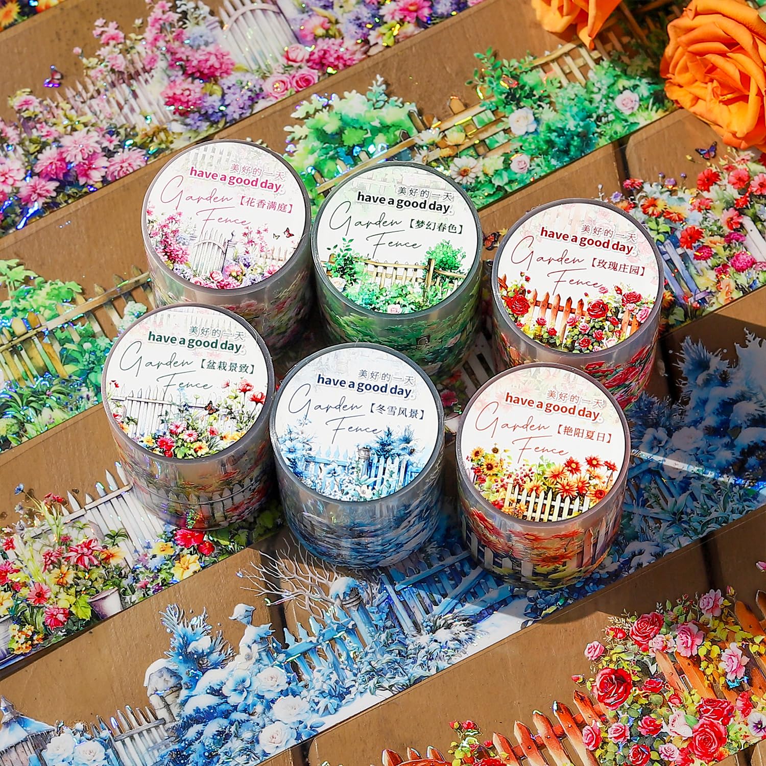 

Alideco Маскировочная Милая Ретро Ракушка Свет Живая Изгородь Цветок 50 мм Широкая x 2 м ПЭТ Клейкая Широкая Стильная Маскировочная Наклейка Набор из 6 рулонов Лента, Дизайн, Рулон, Лента, Ширина,