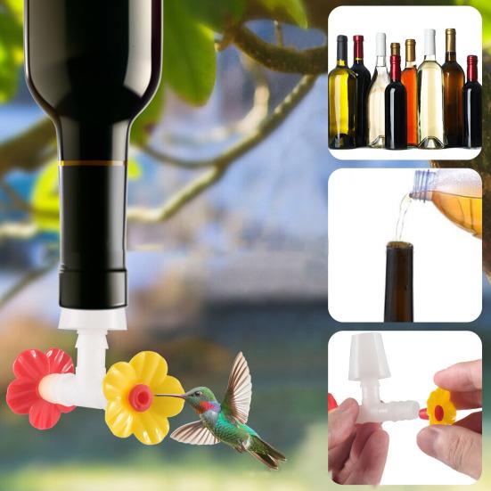 Hummingbird Feeder Tube And Stopper Single/Double Head Floral Tip Hummingbird Water Feeding Tube Replacement Parts for Making Your Own Birds Feeder