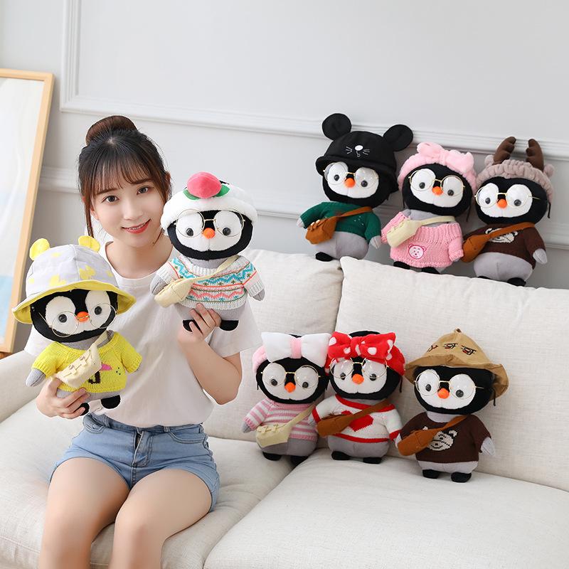 30cm Cartoon Cute Dress Up Penguin Plush Toy Stuffed Soft Kawaii Penguin Doll Animal Pillow Birthday Gift For Kids Children