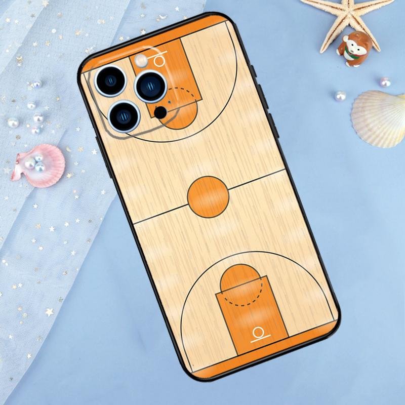 Basketball Court Diagram Phone Case For iPhone 13 11 12 14 15 16 Pro Max 7 8 Plus XR XS Max X Silicone Cover