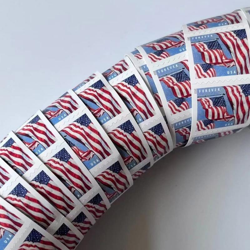 American Flag Stickers U.S.-Forever Stamp-Stickers America-Stickers Flag Sticker for Parades Events and Military-Support