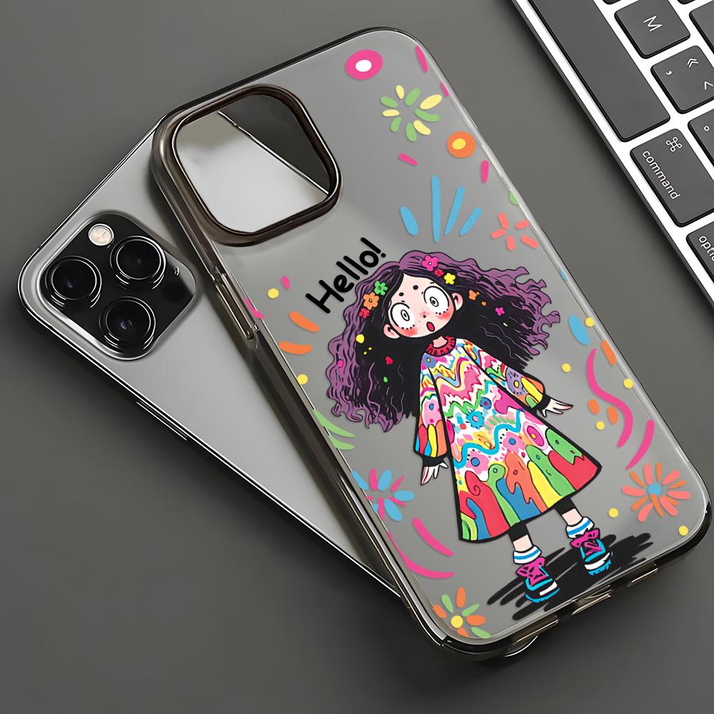 Mobile Phone Cases for iPhone 11 13 15 Pro Max 12 14 Pro Max Case iPhone 16 15 Plus 13 Pro 12 Mini 13 Mini Frosted Texture Painted Cartoon Flowers