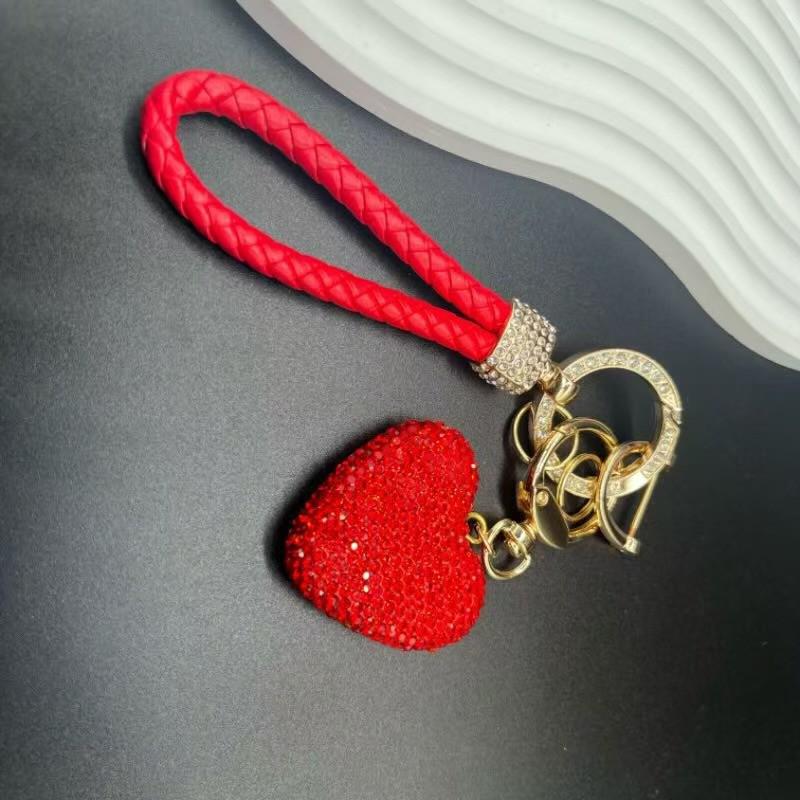 Women's Heart-Shaped Diamond Keychain - Valentine's Day Bag Pendant