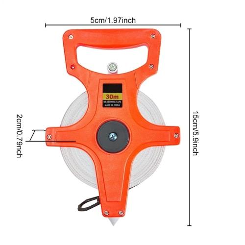 Land Surveying Tape Measure, Metric Measuring Tape, 20m/30m Long Fiberglass Tape Measure, Open Tape Measure for Track and Field, Long Jump, Carpentry,