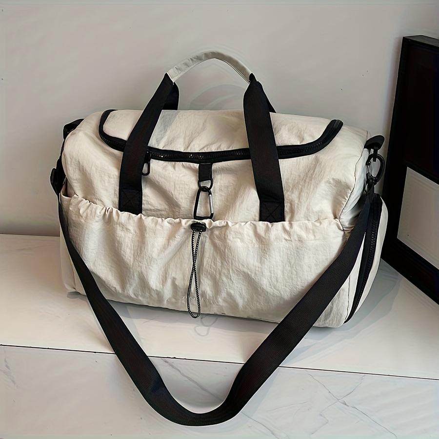 

Дорожная сумка-дафл большой вместимости, спортивная сумка-тоут для спортзала, сумка-дафл для выходных/ночевки с отделением для обуви, идеально подходит для спортзала, путешествий и активного отдыха бежевый