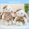 White Rabbit Small Hat Floral Skirt Animal Stuffed Plush Doll Gift Pillow