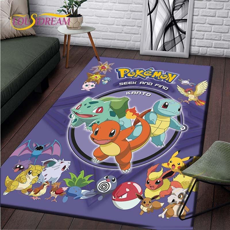 Anime Pokemon Pattern Carpets Living Room Anti-Skid Pikachu Area Rug Kids Bedroom Mats Yoga Mat Large Carpet Decor