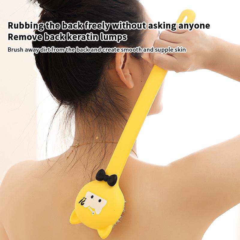 Cartoon Long Handle Bath Brush Soft Body Scrub Massager Shower Scrubber Body Cleaning Brush Exfoliation Bathroom Accessories
