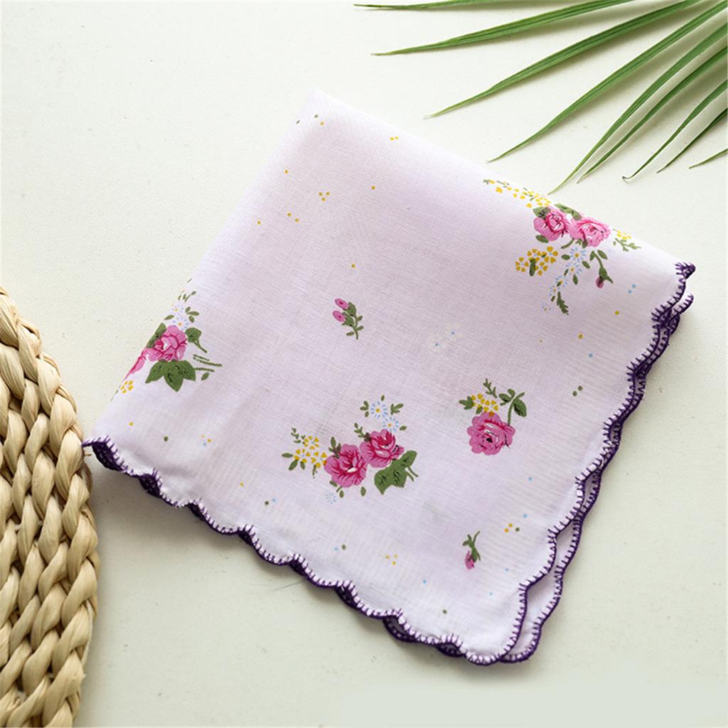 Ladies Square Handkerchief Cotton Flowers Women Children Print Face Hand Towels Hanky Wedding Christmas Gifts
