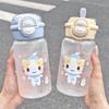 500ML Cute Cat Water Bottle With Lid Simple Straw Portable Plastic Cup For Kids Outdoor School Travel Drinking Water Bottles