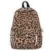 Women's leopard print backpack fashion hundred corduroy backpack trendy student school bag high value large capacity backpack