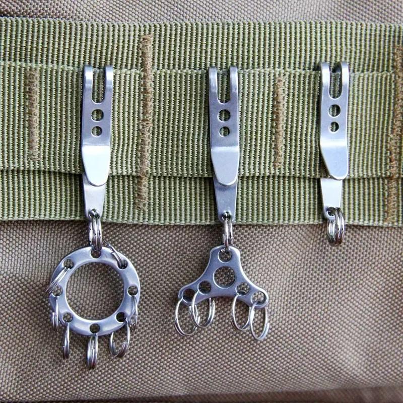 1PC Multitools Carabiner Pocket Clip Stainless Steel Bag Waist Belt Hanging Clip Mini Metal Key Buckle Holder Outdoor Tools