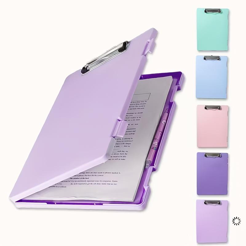 Clipboards with Storage, Plastic Storage Clipboard with Low Profile Clip, Binder Clipboard Folder Side-Opening,Office Supplies