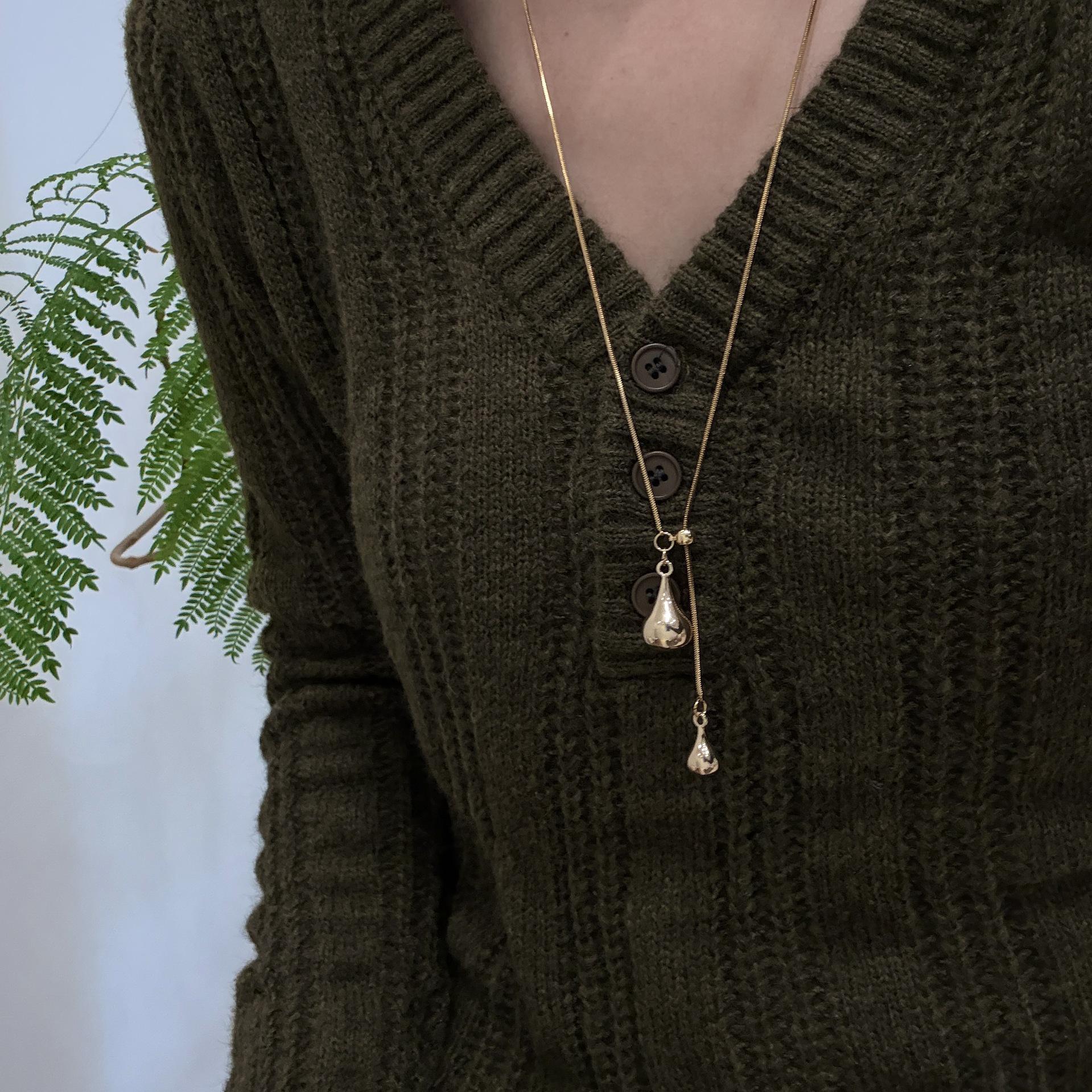 

Adjustable Water Drop Necklace - Versatile Fashion Accessory for Women
