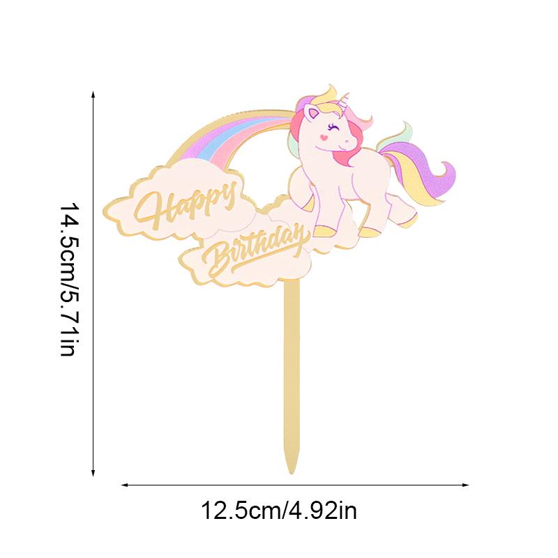 

С Днем Рождения Единорог Акриловый Топпер для Торта Украшение Дети Девочки Тема Единорога Украшения для Вечеринки по Случаю Дня Рождения Принадлежности для Украшения Детского Праздника