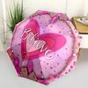 1pc Believe Heart Decorative Auto-Fold Umbrella with One-Touch Open/Close - 8 Reinforced Ribs for Windproof Stability,  yy251118170